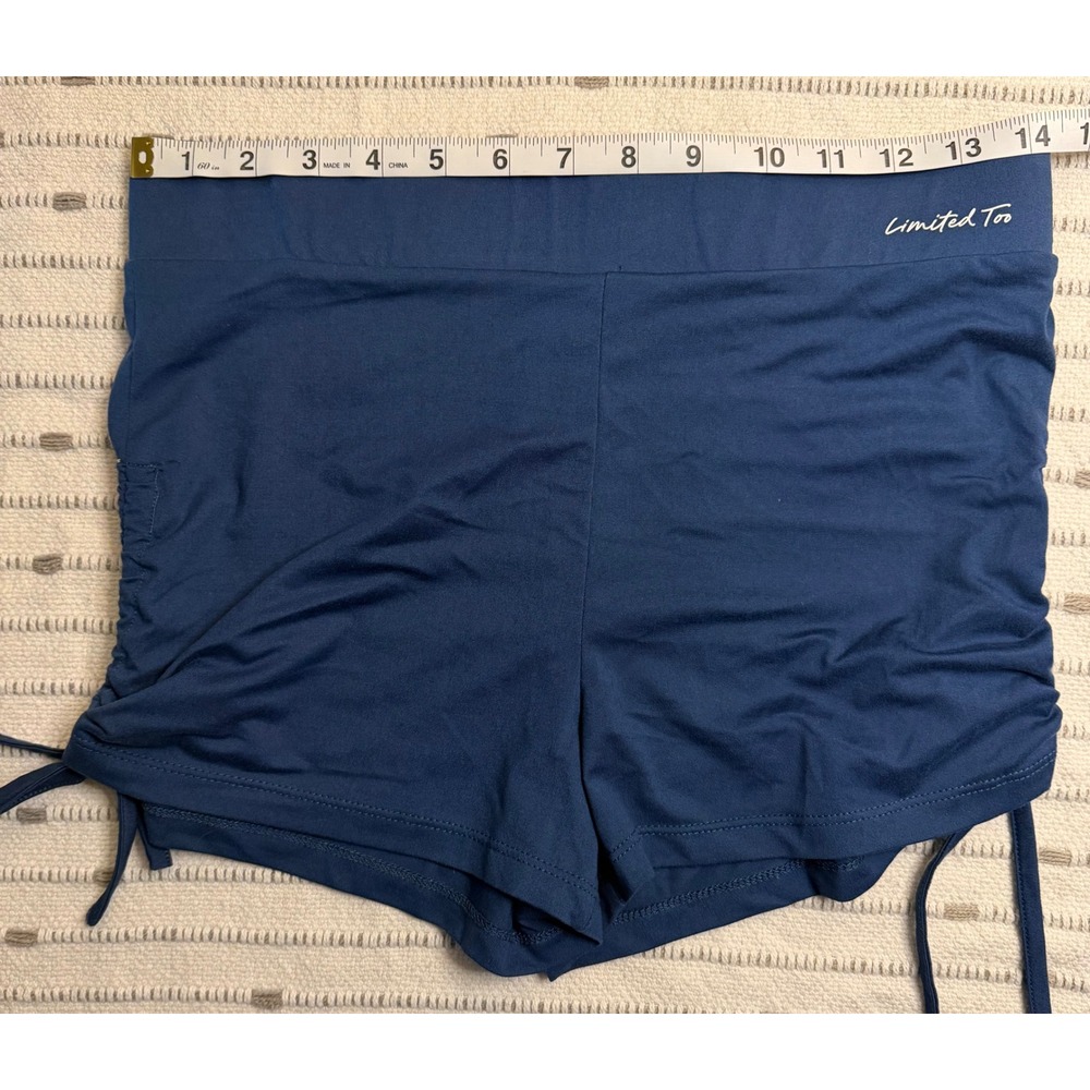 Limited Too Navy Blue Ruched Side Tie Active Shorts Girls Size Medium M 602556JR